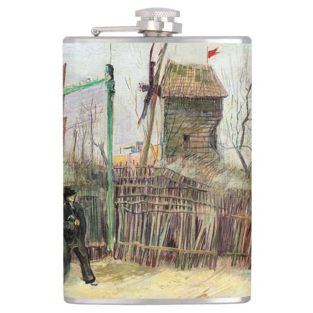 Vincent van Gogh - Street Scene in Montmartre Hip Flask (Front)