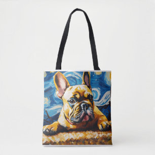 "Vincent van Gogh Style French Bulldog Portrait De Tote Bag