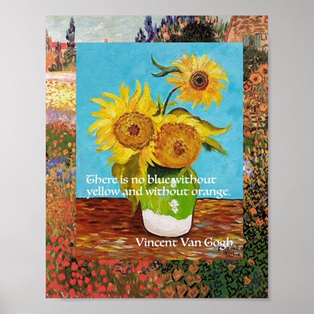 Vincent Van Gogh, Sunflower Quote Poster (Front)