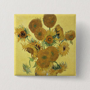 Vincent van Gogh   Sunflowers, 1888 15 Cm Square Badge