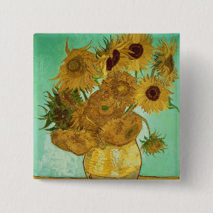 Vincent van Gogh   Sunflowers, 1888 15 Cm Square Badge