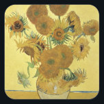 Vincent van Gogh | Sunflowers, 1888 Square Sticker<br><div class="desc">Image Collection Number:  BAL970  Sunflowers,  1888 (oil on canvas). Gogh,  Vincent van (1853-90) oil on canvas. National Gallery,  London,  UK .  1888</div>