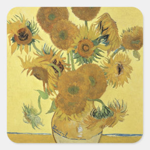 Vincent van Gogh   Sunflowers, 1888 Square Sticker