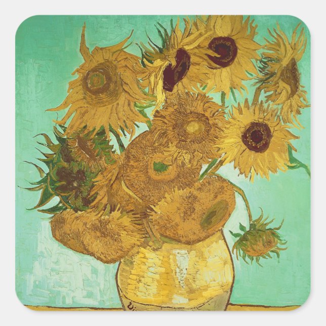 Vincent van Gogh | Sunflowers, 1888 Square Sticker (Front)