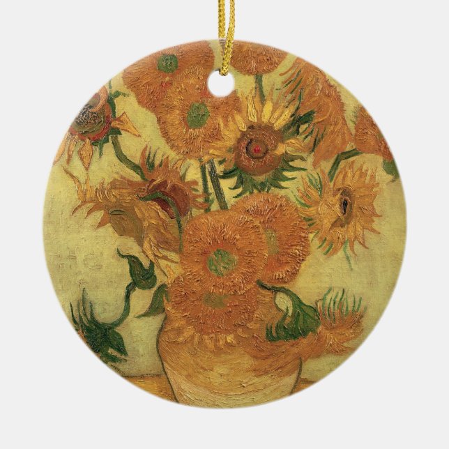 Vincent van Gogh | Sunflowers, 1889 Ceramic Tree Decoration (Front)