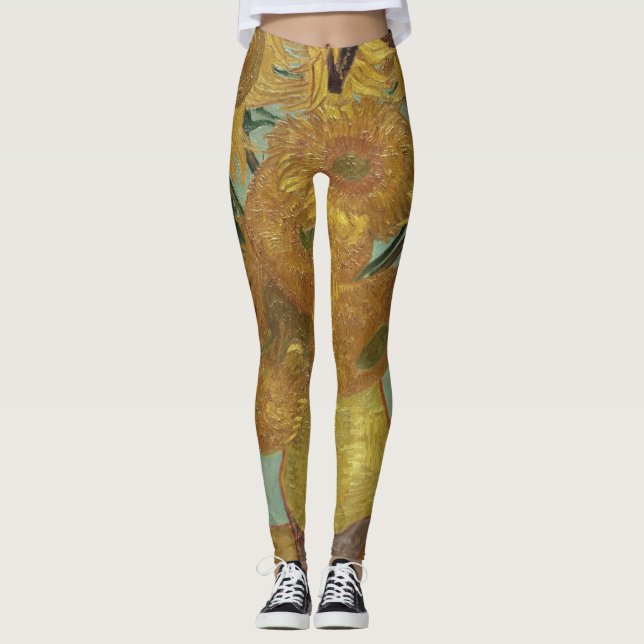 Vincent Van Gogh - Sunflowers, 1889 Leggings (Front)