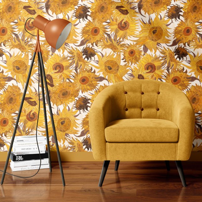 Vincent Van Gogh Sunflowers Cream Yellow Wallpaper (Creator Uploaded)