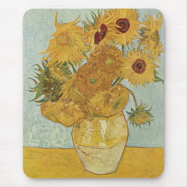 Vincent Van Gogh -  Sunflowers Mouse Mat (Front)
