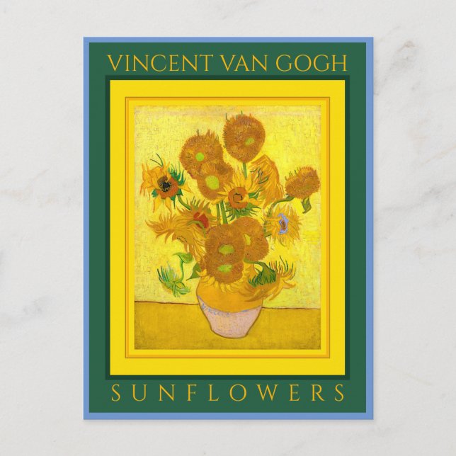 VINCENT VAN GOGH ...SUNFLOWERS POSTCARD (Front)