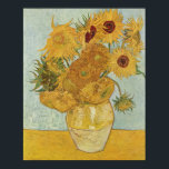 Vincent Van Gogh, Sunflowers Poster<br><div class="desc">One of his most memorable and iconic pieces. Vincent Willem van Gogh (30 March 1853 – 29 July 1890) was a major Post-Impressionist. A Dutch painter whose work—noteable for its rough beauty, emotional honesty, and bold colour—had a far-reaching influence on 20th-century art. After years of painful anxiety and frequent bouts...</div>