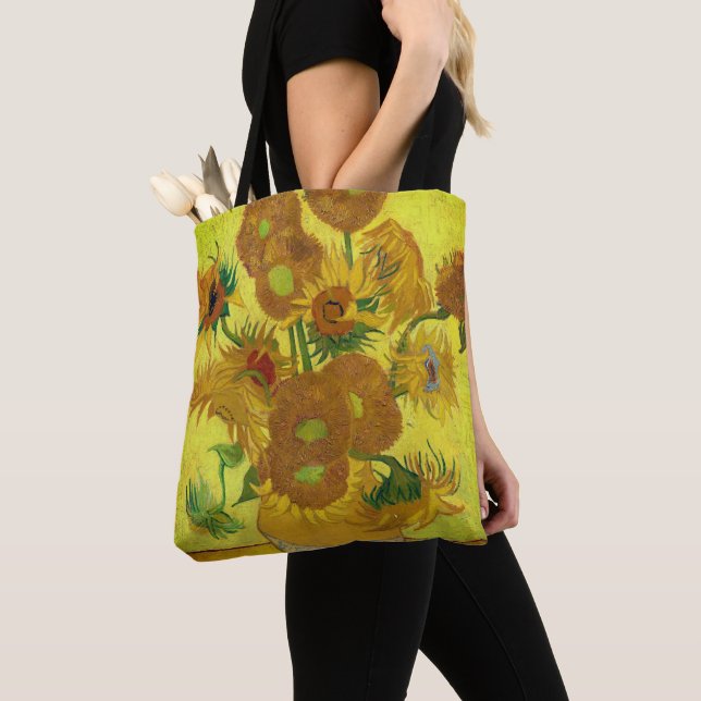 Vincent Van Gogh Sunflowers Tote Bag (Close Up)