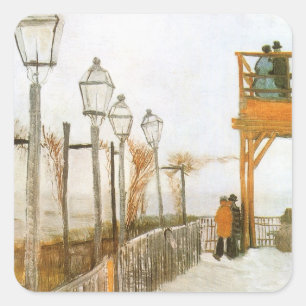 Vincent van Gogh - Terrace and Observation Deck Square Sticker