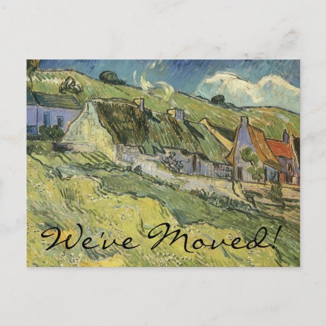 Vincent van Gogh - Thatched Cottages Announcement Postcard (Front)