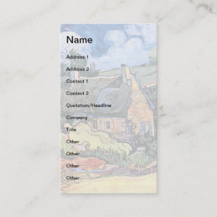 Vincent Van Gogh - Thatched Cottages At Cordeville Business Card