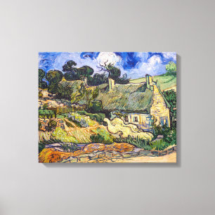 Vincent Van Gogh - Thatched Cottages at Cordeville Canvas Print