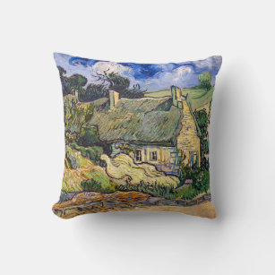 Vincent Van Gogh - Thatched Cottages at Cordeville Cushion