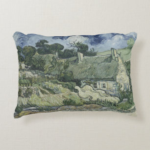 Vincent van Gogh - Thatched Cottages at Cordeville Decorative Cushion