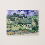 Vincent van Gogh | Thatched cottages at Cordeville Jigsaw Puzzle<br><div class="desc">Image Collection Number:  XIR33772  Thatched cottages at Cordeville,  Auvers-sur-Oise,  1890 (oil on canvas). Gogh,  Vincent van (1853-90) oil on canvas. Musee d'Orsay,  Paris,  France Giraudon.  1890</div>