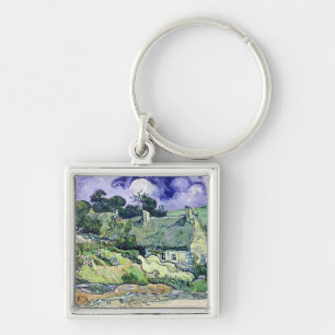 Vincent van Gogh Thatched cottages at Cordeville Key Ring