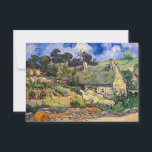 Vincent Van Gogh - Thatched Cottages at Cordeville Thank You Card<br><div class="desc">Thatched Cottages at Cordeville / Houses with Thatched Roofs,  Cordeville / Chaumes de Cordeville à Auvers-sur-Oise by Vincent Van Gogh in 1890</div>