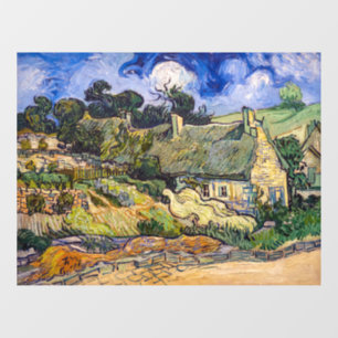 Vincent Van Gogh - Thatched Cottages at Cordeville Window Cling