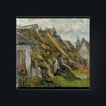 Vincent van Gogh | Thatched Cottages in Chaponval 15 Cm Square Badge<br><div class="desc">Thatched Cottages in Chaponval,  Auvers-sur-Oise,  1890 | by Vincent van Gogh | Art Location: Kunsthaus,  Zurich,  Switzerland | Dutch Artist | Image Collection Number: XIR41128</div>