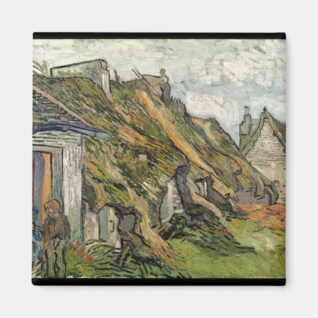 Vincent van Gogh | Thatched Cottages in Chaponval Magnet (Front)