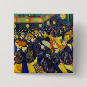 Vincent van Gogh - The ballroom at Arles 15 Cm Square Badge