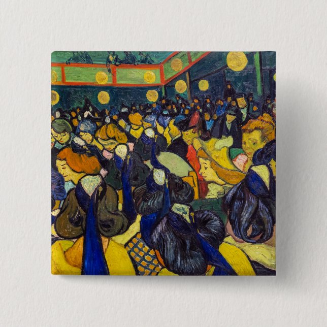Vincent van Gogh - The ballroom at Arles 15 Cm Square Badge (Front)