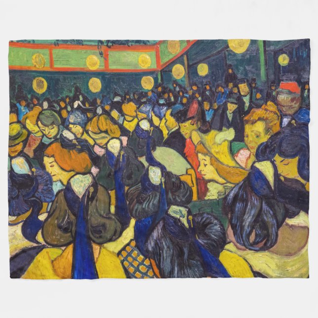 Vincent van Gogh - The ballroom at Arles Fleece Blanket (Front (Horizontal))