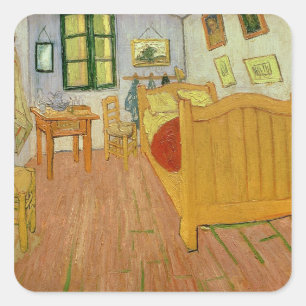 Vincent van Gogh   The Bedroom, 1888 Square Sticker