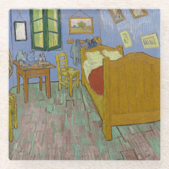Vincent Van Gogh The Bedroom Glass Coaster (Front)