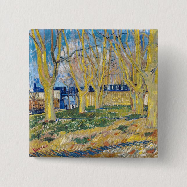 Vincent van Gogh - The Blue Train 15 Cm Square Badge (Front)