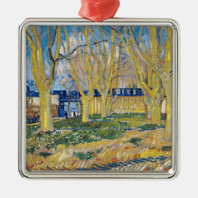 Vincent van Gogh - The Blue Train Metal Tree Decoration (Front)