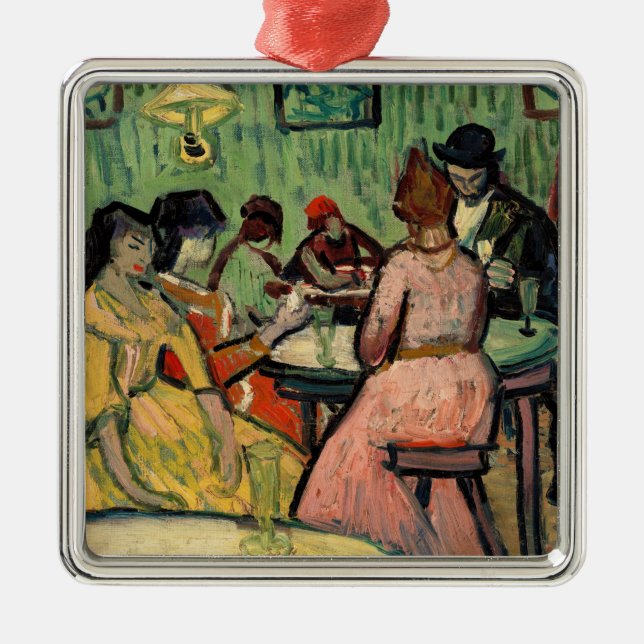 Vincent van Gogh - The Brothel Metal Tree Decoration (Front)