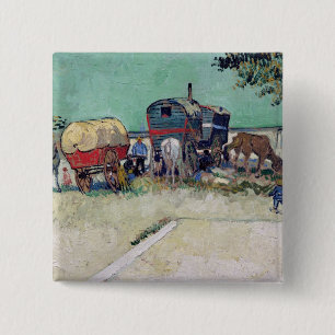 Vincent van Gogh The Caravans, Gypsy Encampment 15 Cm Square Badge