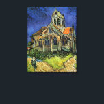 Vincent van Gogh - The Church at Auvers Canvas Print<br><div class="desc">The Church at Auvers (1890) by Vincent van Gogh is a vintage Post Impressionism fine art architectural religious painting. A woman walking along a path towards the village chapel with beautiful stained glass windows. A daily life architecture scene. About the artist: Vincent Willem van Gogh (1853-1890) was a Post Impressionist...</div>