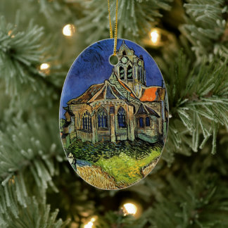 Vincent van Gogh - The Church at Auvers Ceramic Tree Decoration