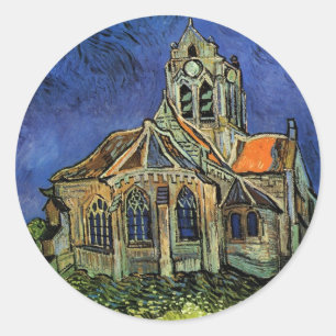 Vincent van Gogh - The Church at Auvers Classic Round Sticker