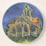 Vincent van Gogh - The Church at Auvers Coaster<br><div class="desc">The Church at Auvers (1890) by Vincent van Gogh is a vintage Post Impressionism fine art architectural religious painting. A woman walking along a path towards the village chapel with beautiful stained glass windows. A daily life architecture scene. About the artist: Vincent Willem van Gogh (1853-1890) was a Post Impressionist...</div>