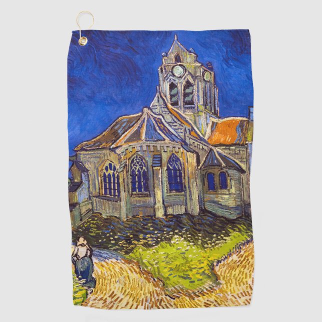 Vincent van Gogh - The Church at Auvers Golf Towel (Front)