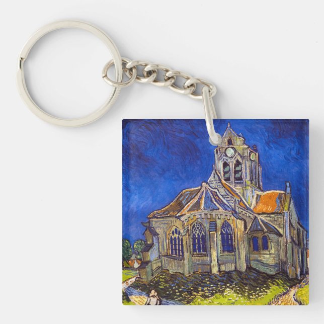 Vincent van Gogh - The Church at Auvers Key Ring (Front)