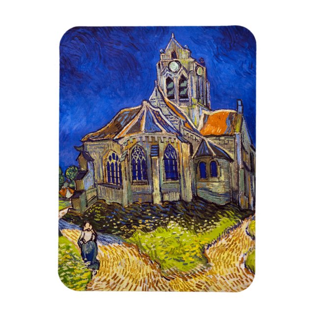 Vincent van Gogh - The Church at Auvers Magnet (Vertical)