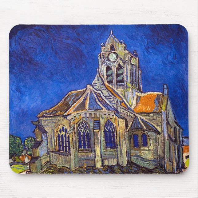 Vincent van Gogh - The Church at Auvers Mouse Mat (Front)