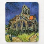 Vincent van Gogh - The Church at Auvers Mouse Mat<br><div class="desc">The Church at Auvers (1890) by Vincent van Gogh is a vintage Post Impressionism fine art architectural religious painting. A woman walking along a path towards the village chapel with beautiful stained glass windows. A daily life architecture scene. About the artist: Vincent Willem van Gogh (1853-1890) was a Post Impressionist...</div>