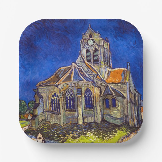 Vincent van Gogh - The Church at Auvers Paper Plate (Front)