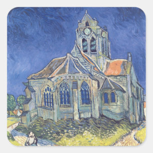 Vincent van Gogh   The Church at Auvers-sur-Oise Square Sticker