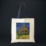 Vincent van Gogh - The Church at Auvers Tote Bag<br><div class="desc">The Church at Auvers (1890) by Vincent van Gogh is a vintage Post Impressionism fine art architectural religious painting. A woman walking along a path towards the village chapel with beautiful stained glass windows. A daily life architecture scene. About the artist: Vincent Willem van Gogh (1853-1890) was a Post Impressionist...</div>