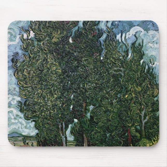Vincent van Gogh | The cypresses, c.1889-90 Mouse Mat (Front)