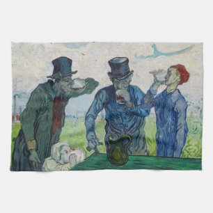 Vincent van Gogh - The Drinkers, after Daumier Tea Towel